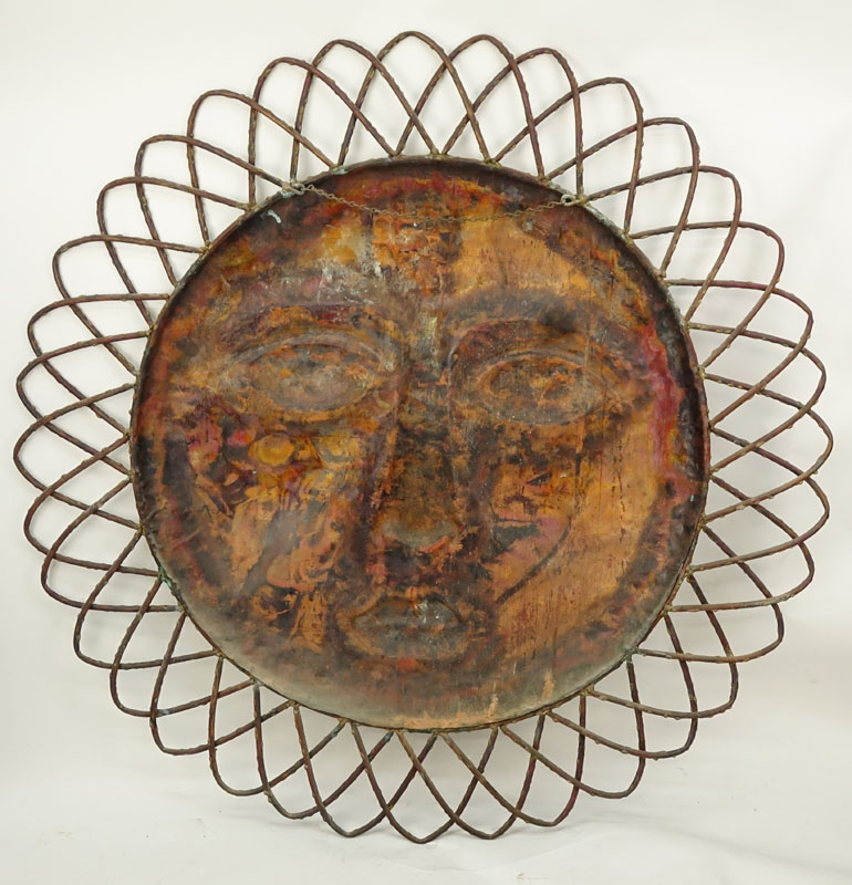 In the manner of Sergio Bustamante Large Copper Sun Sculpture