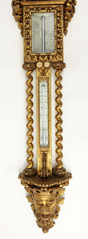 Antique Carved Giltwood Barometer