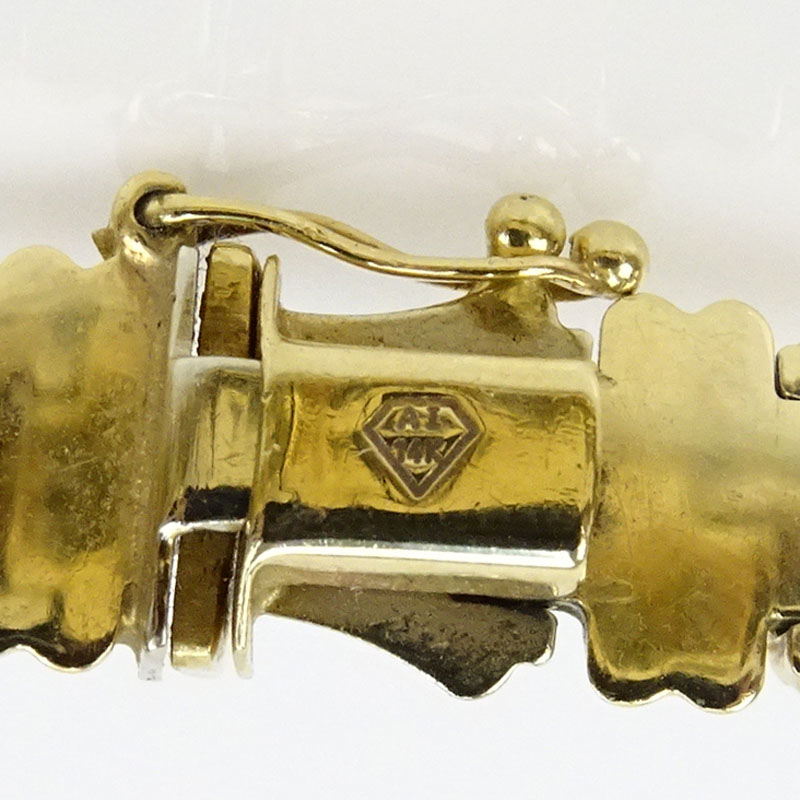 Vintage 14 Karat Yellow Gold Bamboo style Link Bracelet