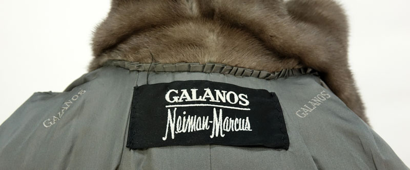 Vintage James Galanos for Neiman Marcus Full Length Blue Iris Mink Coat