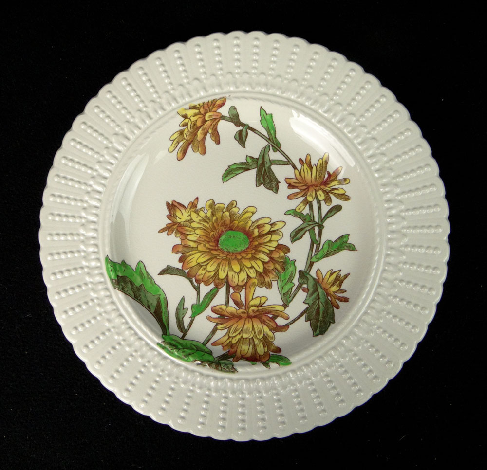 Twelve (12) Royal Cauldon, England Ceramic Dinner Plates in a Flower Series