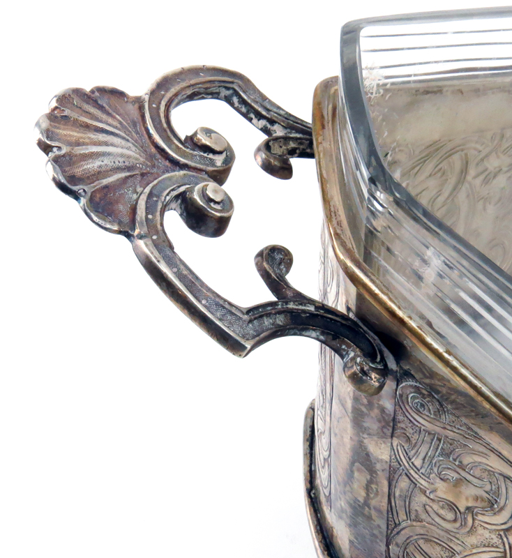 Early 20th Century Danish 826 Silver Centerpiece With Glass Insert