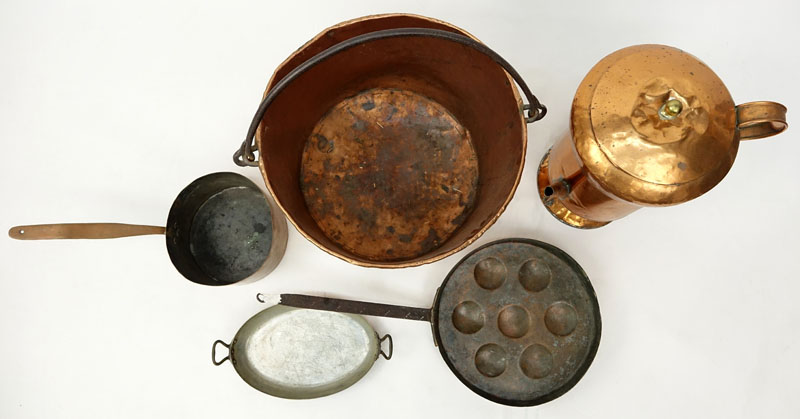 Lot of Large Vintage Copper Kitchen Items