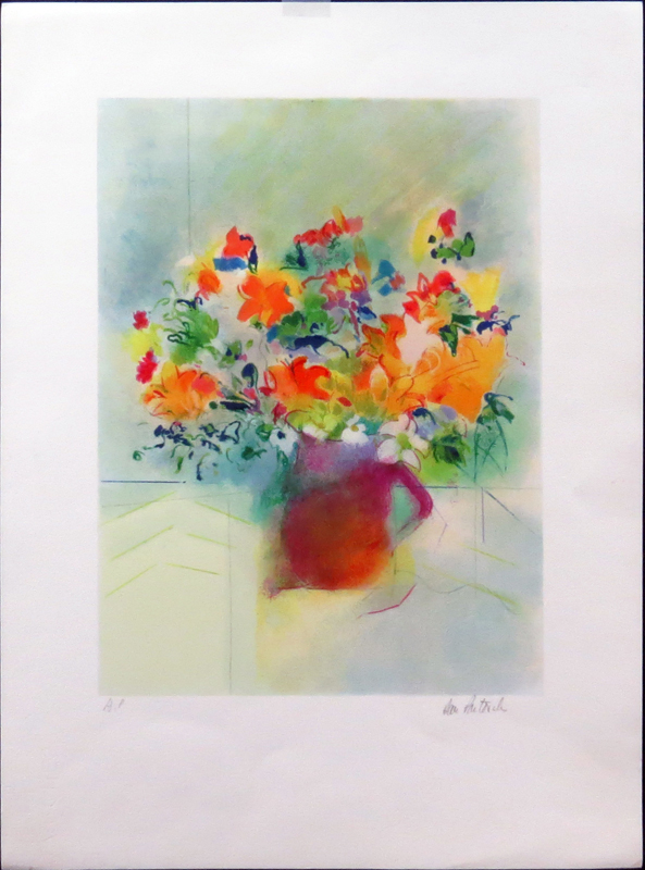 Dan Partouche, `French/Israeli (b-1936)  "Summer Flowers" Artist Proof Pencil Signed Lower Right