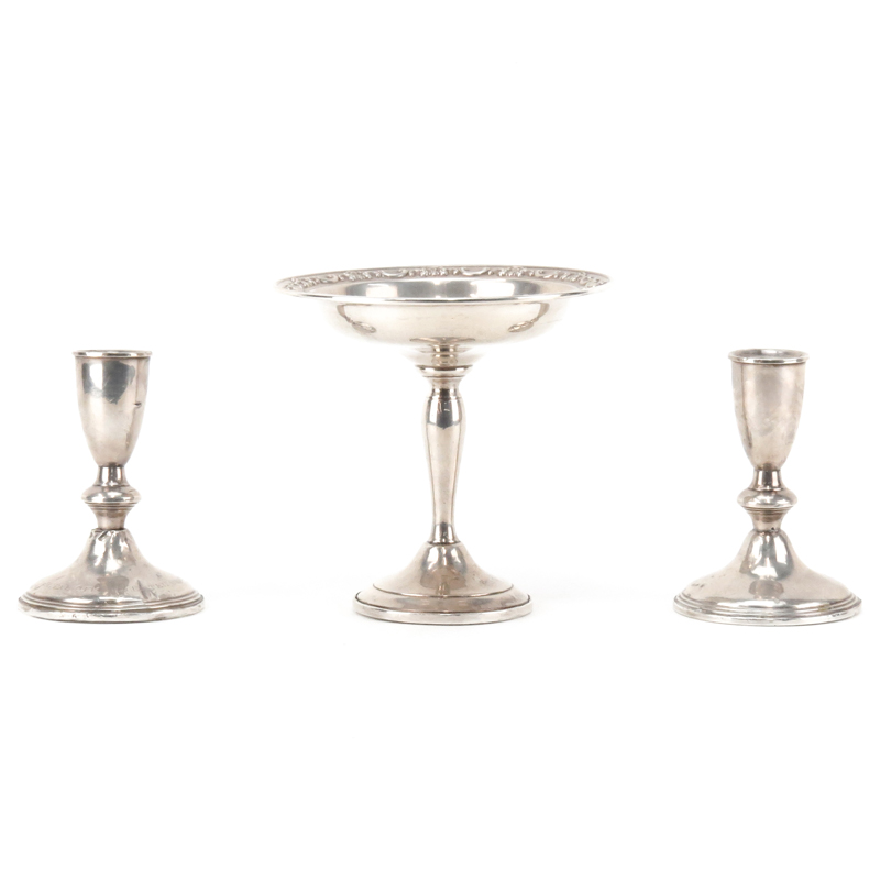 Grouping of Four (4) Gorham Sterling Silver Tabletop Items (weighted)