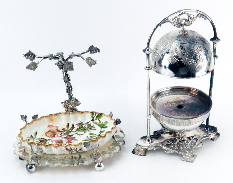 Four (4) Piece Lot Victorian Silver Plate Serving Items
