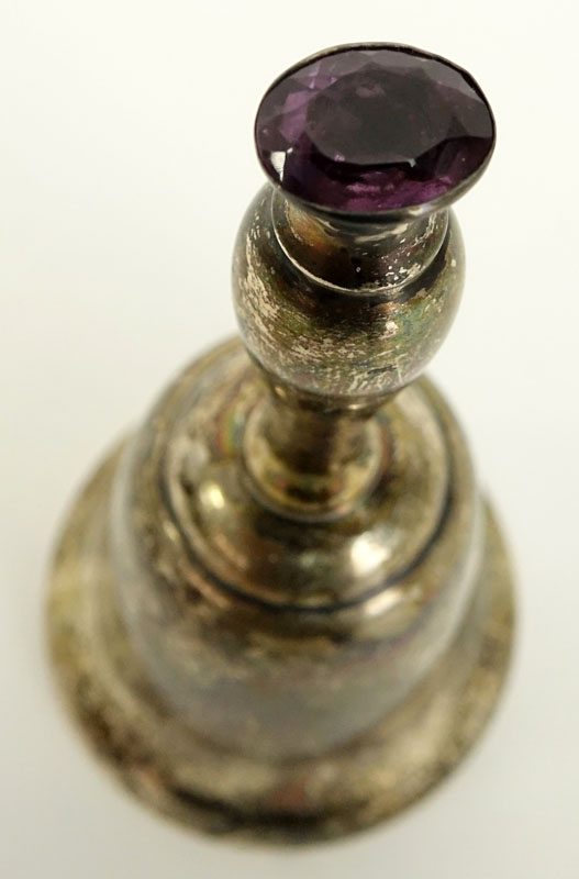 Sterling Silver Bell With Amethyst