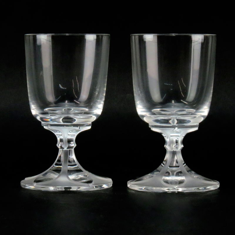 Ten (10) Lalique "Valencay" Wine Glasses