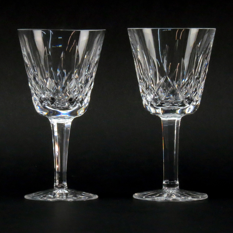 Set of Fourteen (14) Waterford "Lismore" Crystal Claret Wine Glasses