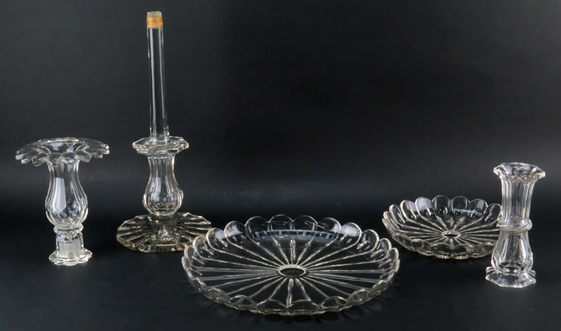 Antique Two Tiered Crystal Epergne, Possibly Baccarat