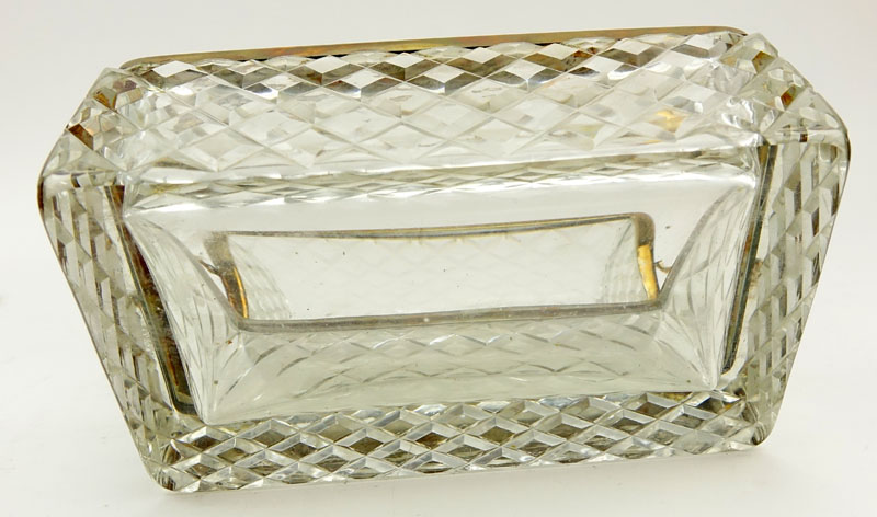 Vintage Crystal and Brass Vanity Box