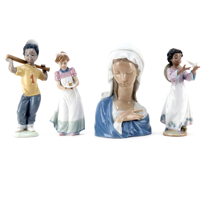 Grouping of Four (4) Lladro Glazed Porcelain Figurine
