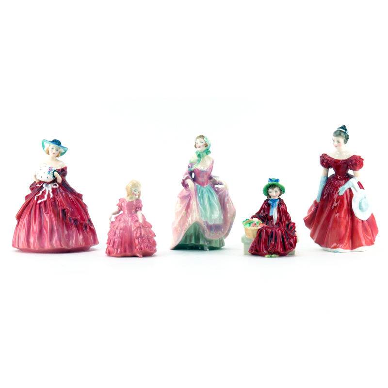 Grouping of Five (5) Royal Doulton Glazed Porcelain Figurines