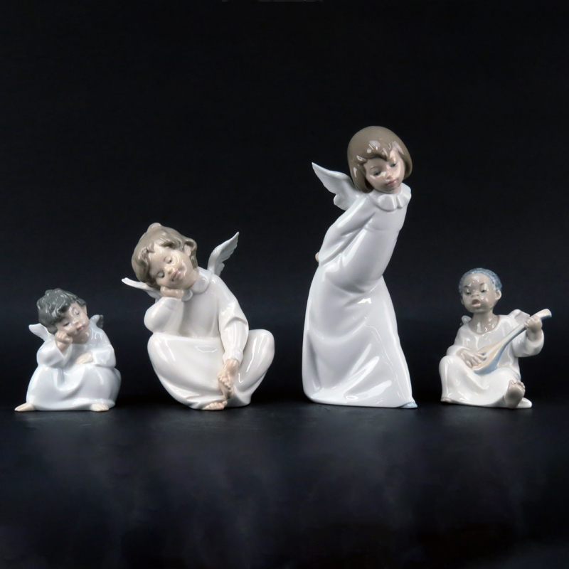 Grouping of Four (4) Lladro Glazed Porcelain Figurine