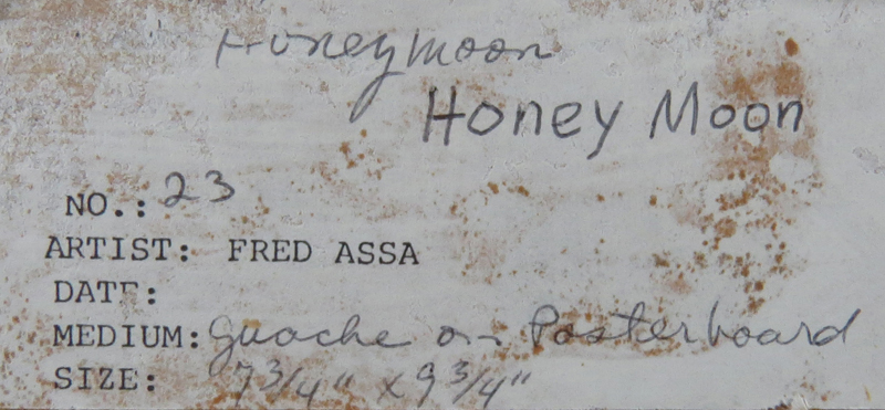 Fred Assa, Persian (20th Century) "Honeymoon" Gouache on Pastelboard