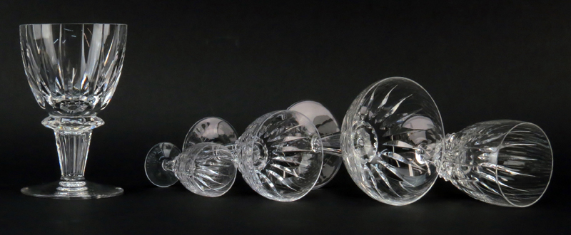 Forty Eight (49) Cut Crystal Wine Glasses In Two Sizes