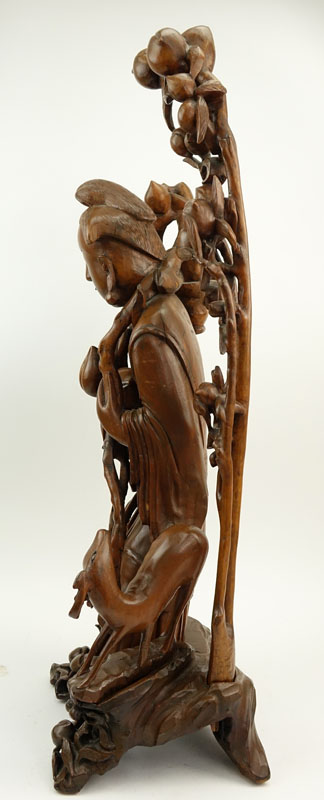 Large Chinese Guanyin Carved Wood Sculpture