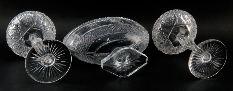 Grouping of Three (3) Cut Glass Tabletop Items
