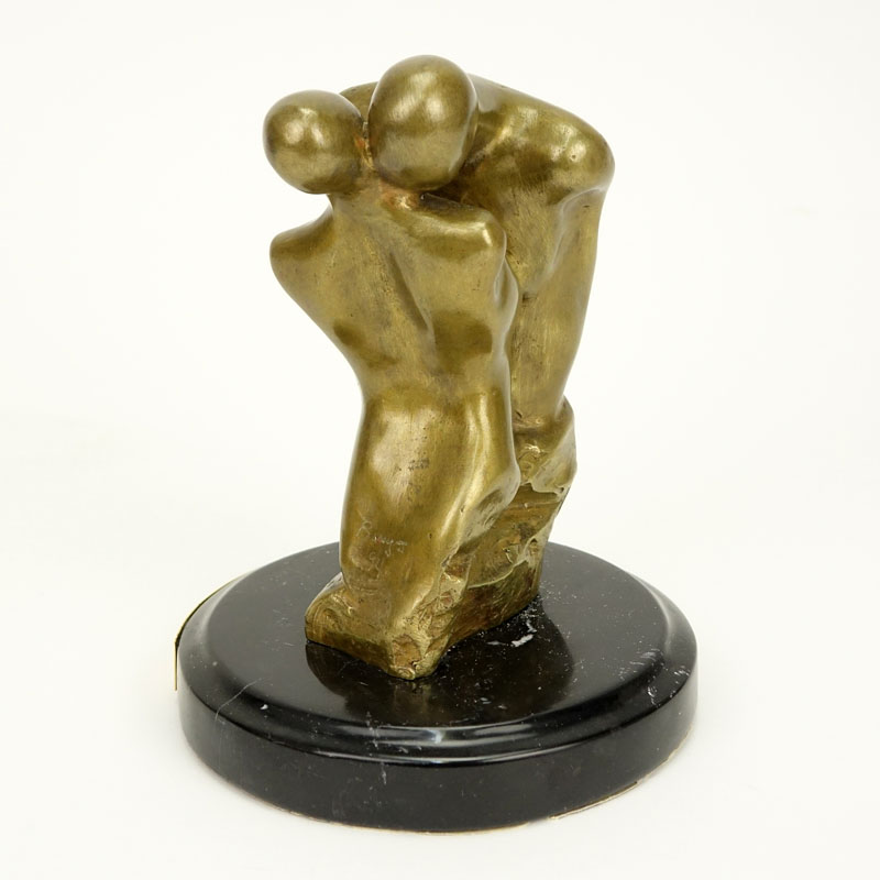 Modern Bronze Sculpture "Lovers" Signed illegibly and dated '94