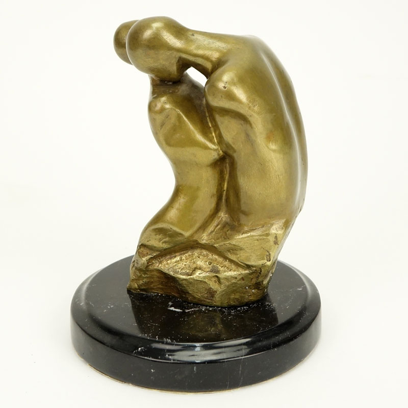 Modern Bronze Sculpture "Lovers" Signed illegibly and dated '94