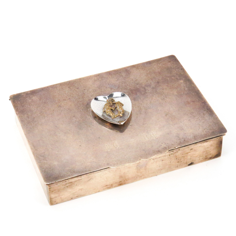 Sterling Silver Trinket Box With Wood Liner