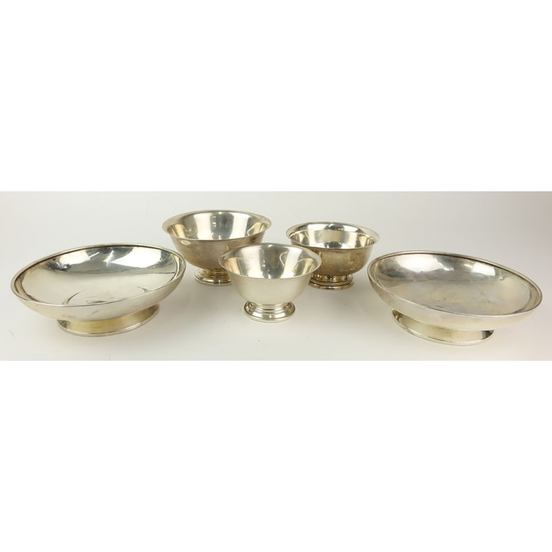Grouping of Five (5) Sterling Silver Footed Bowls