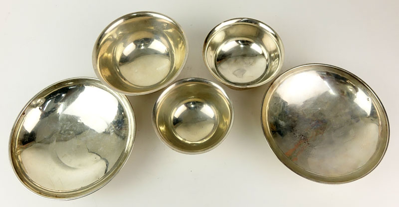 Grouping of Five (5) Sterling Silver Footed Bowls