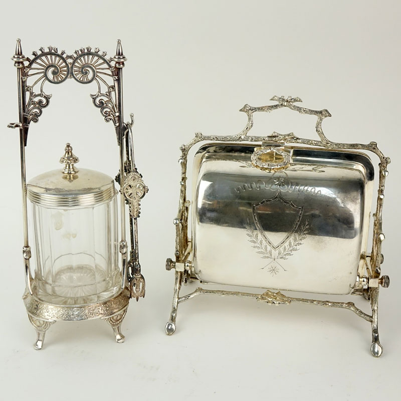 Grouping of Two (2) Antique Victorian Style Tabletop Items