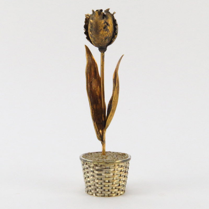 Attributed to Janna Thomas for Tiffany & Co Sterling Silver Vermeil Flower