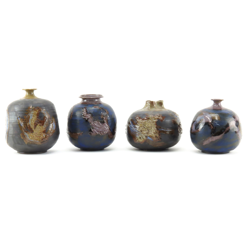 Grouping of Four (4) Terrin Levitt Ceramic Vases