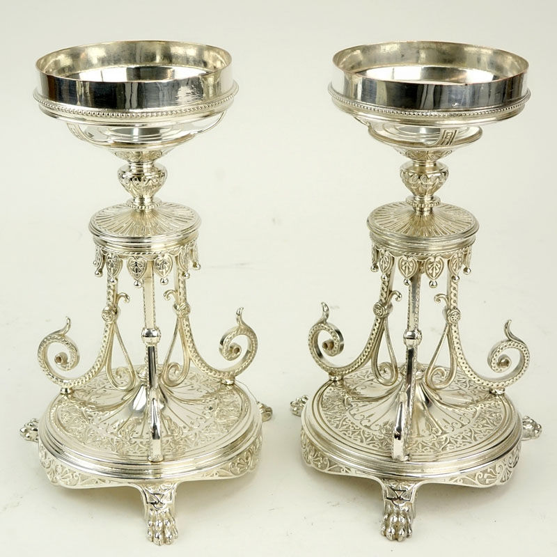 Pair of Elkington & Co Silver Plate Compote Bases