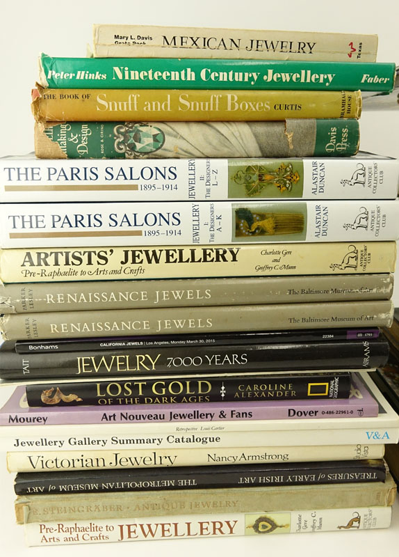 One Box Lot Of Jewelry, Art and Reference Books
