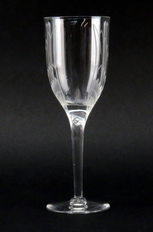 Seven (7) Lalique Crystal Ange/Angel Champagne Flutes