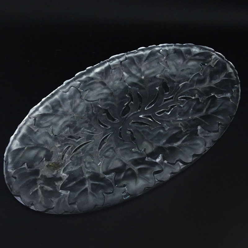 Lalique Crystal "Chene" Platter