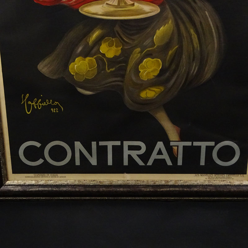 Leonetto Capiello, Italian (1875-1942) Art Deco Period Poster "Contratto"
