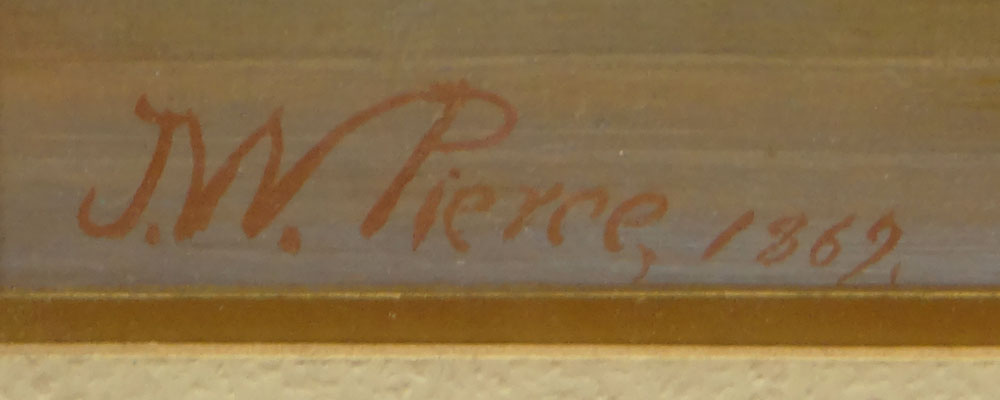 Joseph W. Pierce, American (19th C) Watercolor Gouache On Paper