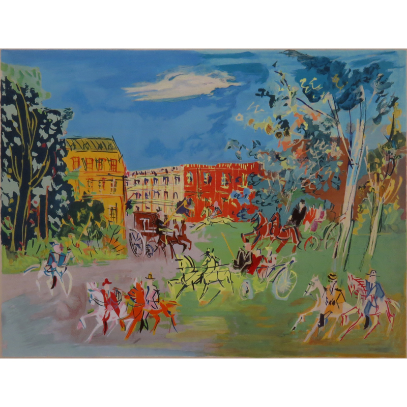 Jean Dufy, French (1888-1964) "La Bois du Boloinge" Color Lithograph Signed and Numbered 92/225 in Pencil