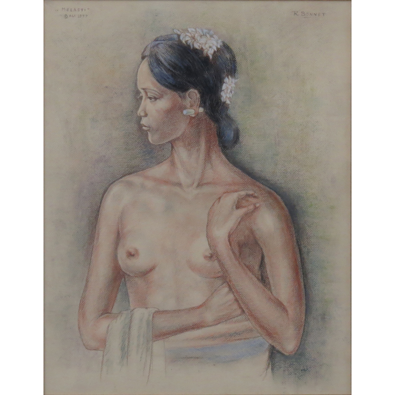 Rudolf Bonnet, Dutch (1895-1978) Pastel on Paper, "Melasti", Bali 1977