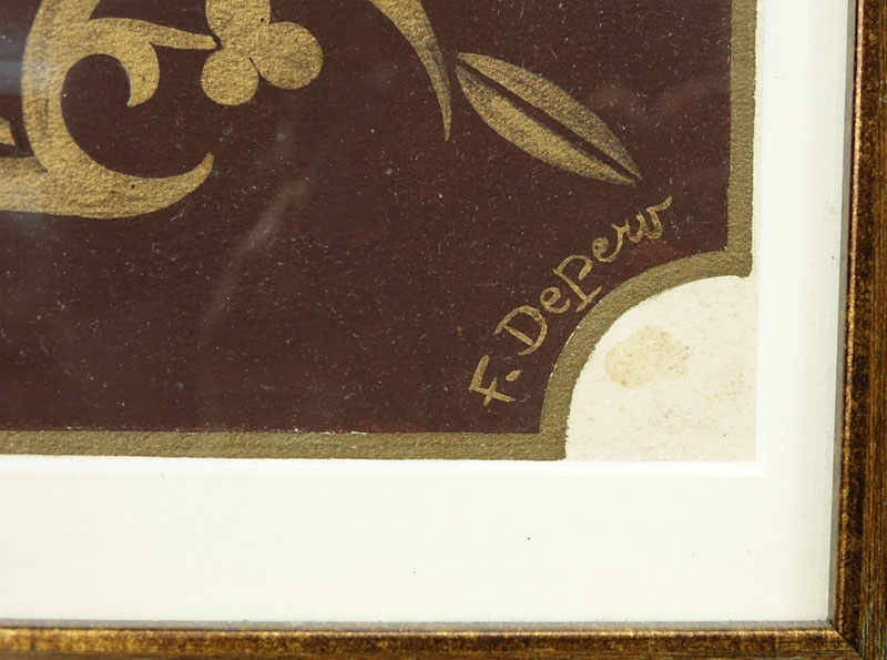 Fortunato Depero, Italian (1892 - 1960) Gold pen on brown Paper "Futurist Venice"