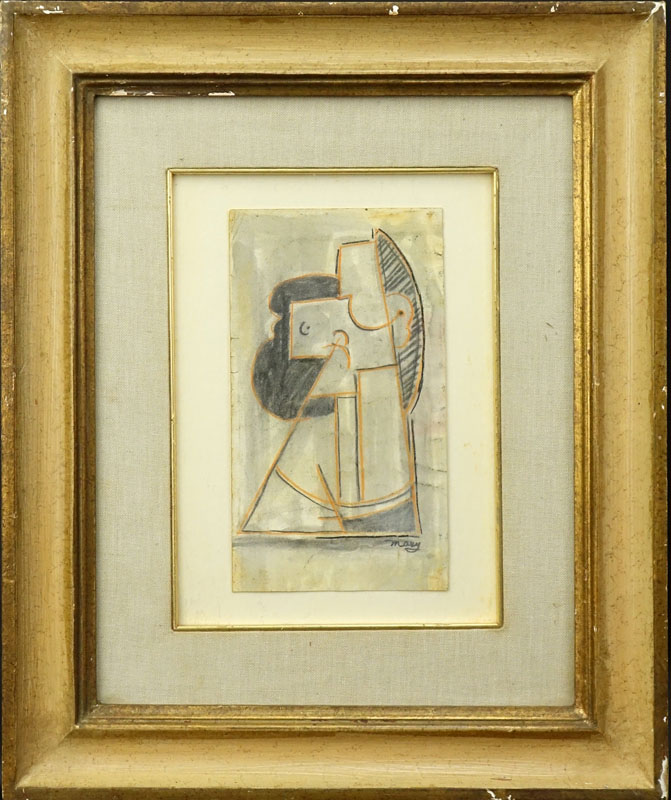 Attributed to: Max Herman Maxy, Romanian (1895 - 1971) Mixed media on card "Modernist Composition" Signed lower right