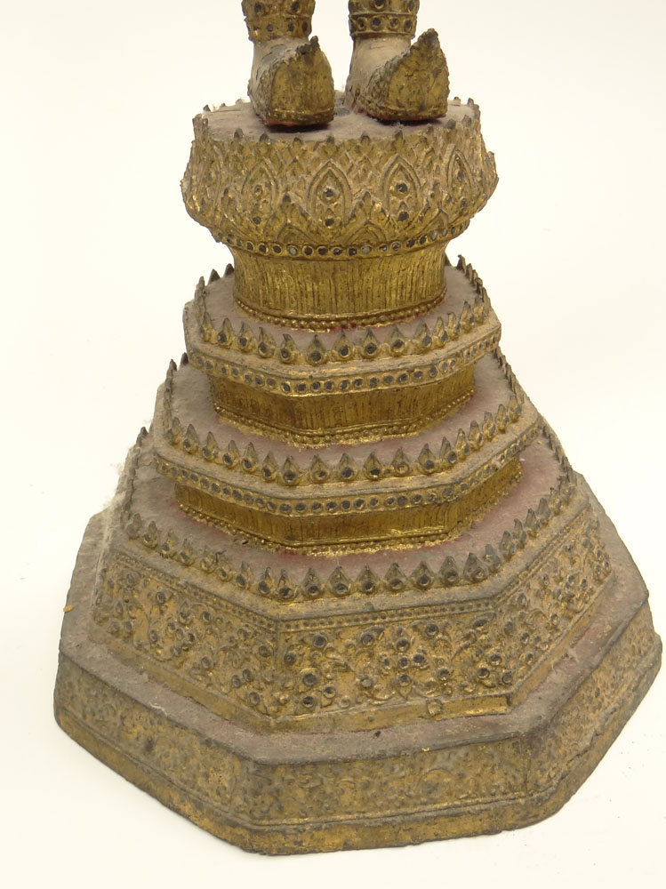 Large Antique Tibetan Gilt Bronze Buddha