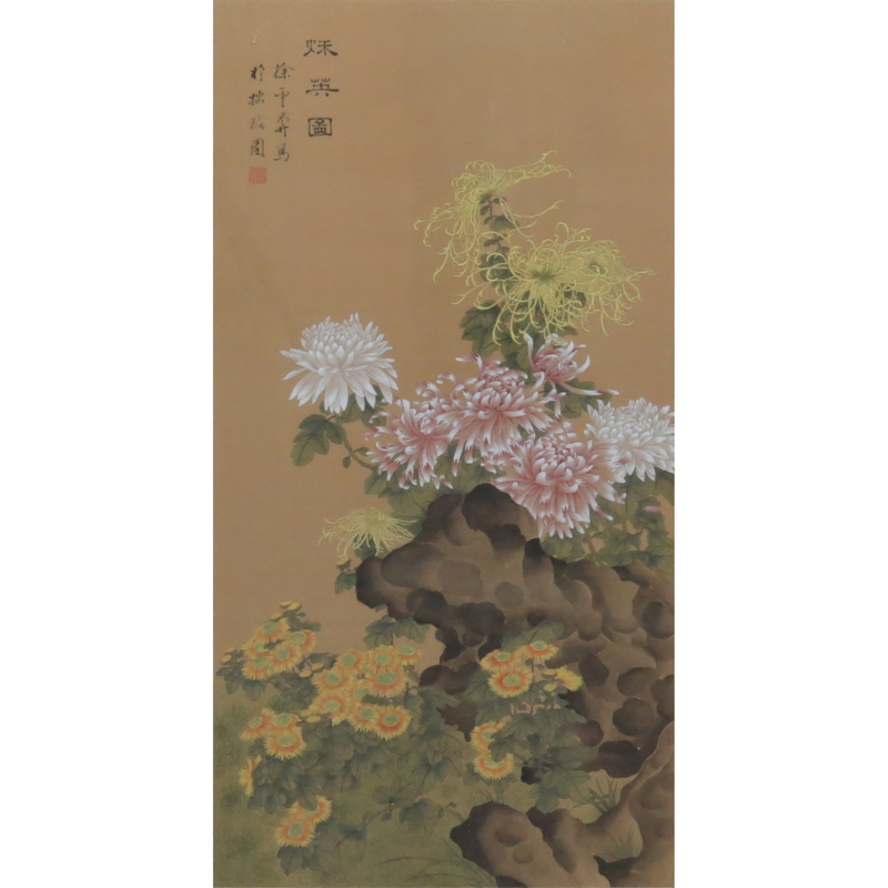 20th Century Chinese Floral Scroll Painting
