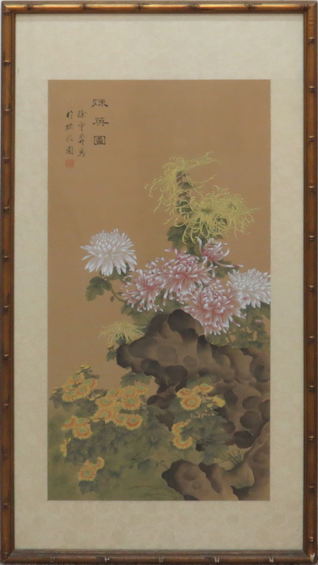 20th Century Chinese Floral Scroll Painting