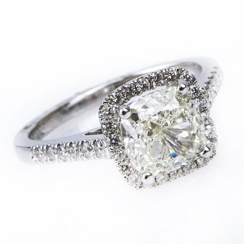 2.22 Carat Diamond and 18 Karat White Gold Engagement Ring.