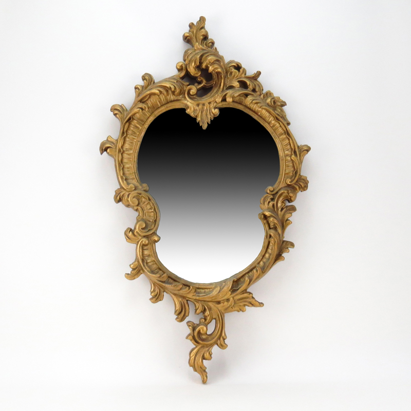 Early 20th Century Gilt Carved Wood Rococo Style Mirror