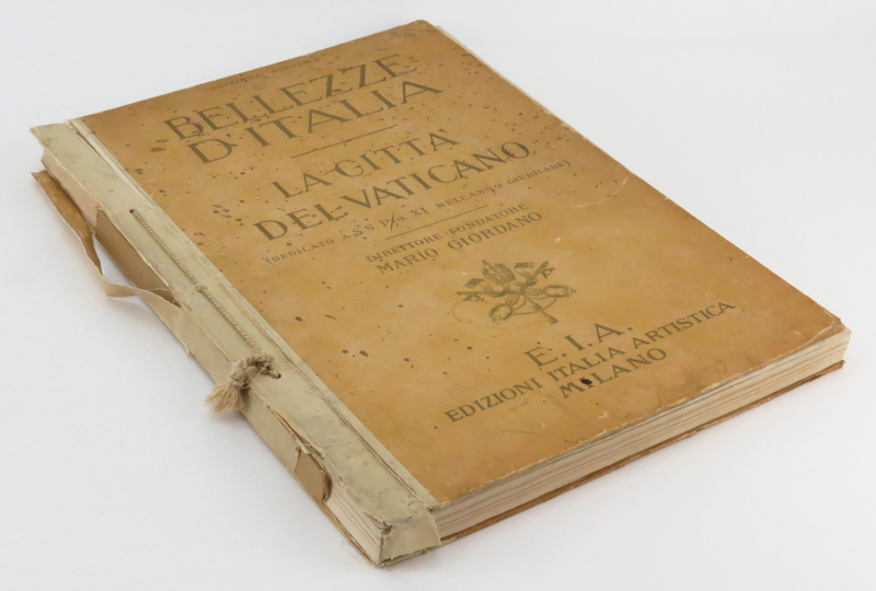 Two 1930 Edition: Bellezze D' Italia La Citta' Del Vaticano & Bellezze D' Italia La Citta' Toscana Hardcover Portfolio Book