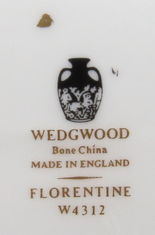Grouping of Four (4) Wedgwood Black "Florentine" Porcelain Serving Pieces