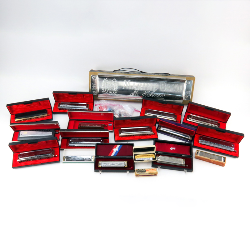 Grouping of Fifty Eight (58) Vintage Harmonicas