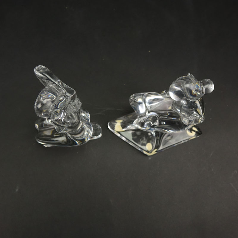 Two (2) Baccarat Crystal Robert Rigot Figurines