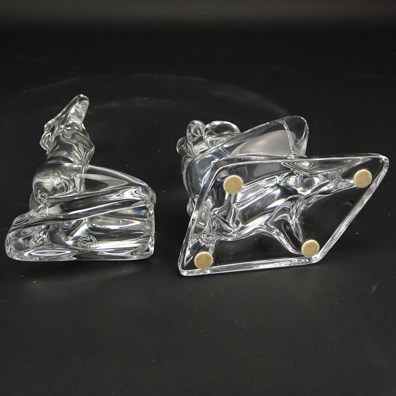 Two (2) Baccarat Crystal Robert Rigot Figurines